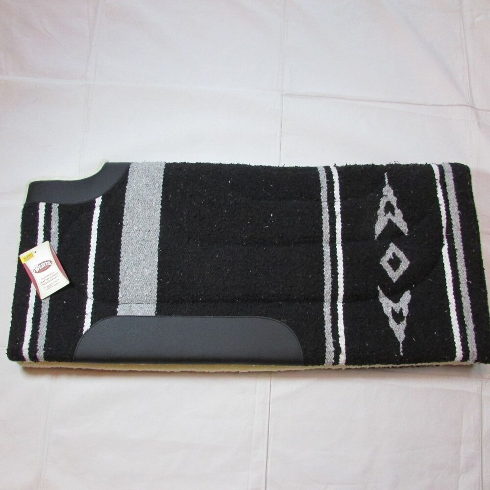 Weaver Acrylic Fleece Lined Cutback Saddle Pad Blanket 30"x32" Black/Gray